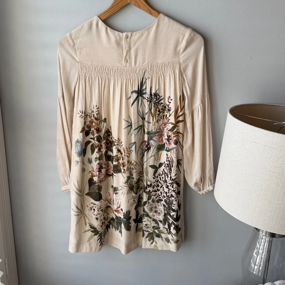 ZARA NWT Girls Floral Long Sleeve Dress Sz‎ 11/12